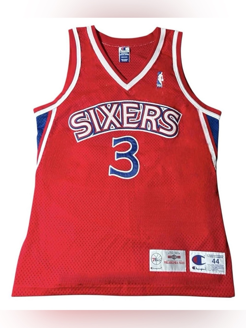 Allen Iverson Vintage Champion Pro Cut Philadelphia 76ers NBA Basketball Jersey